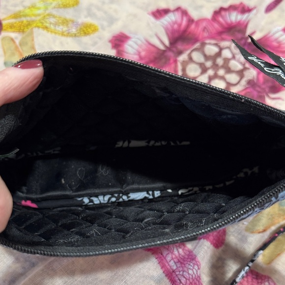 Vera Bradley Northern Lights Black and Pink Floral Shoulder Bag - Picture 4 of 6